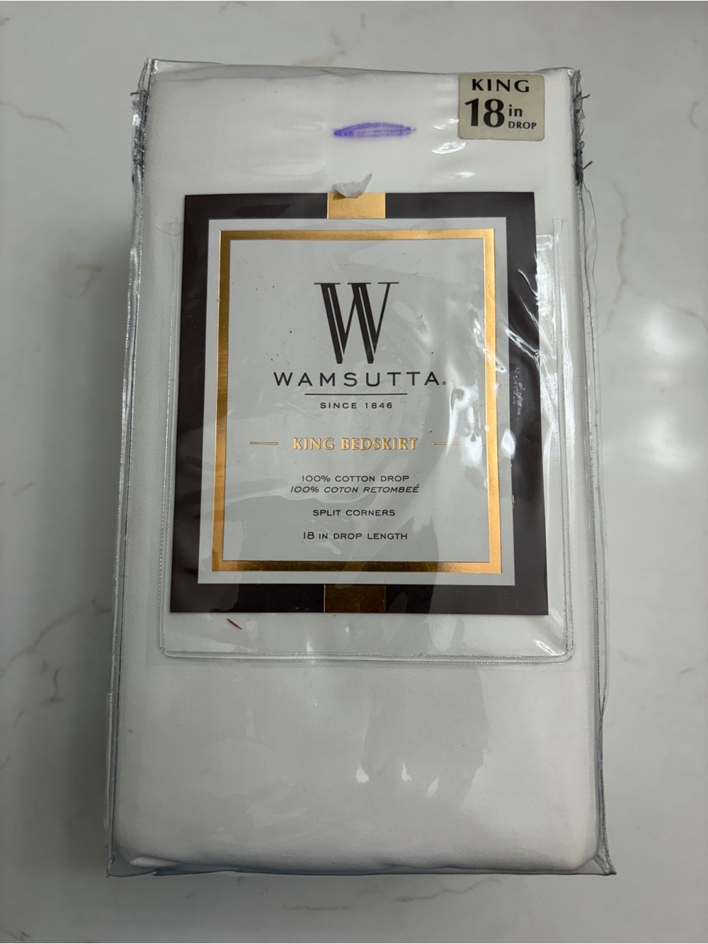 Wamsutta White King Bedskirt - Cotton 100%